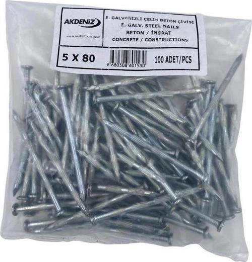 Akdeniz 5X80 Kanallı Çelik Çivi 100 lü