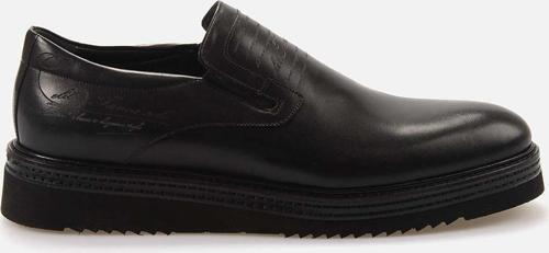 Erkek Hakiki Deri Eva Taban Siyah Antik Günlük Ayakkabı