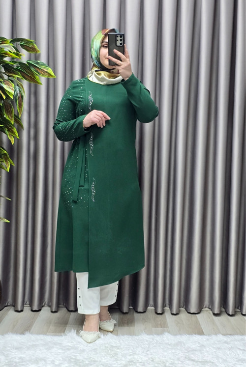 Kadın Tesettür Giyim Krep Abiye Tunik