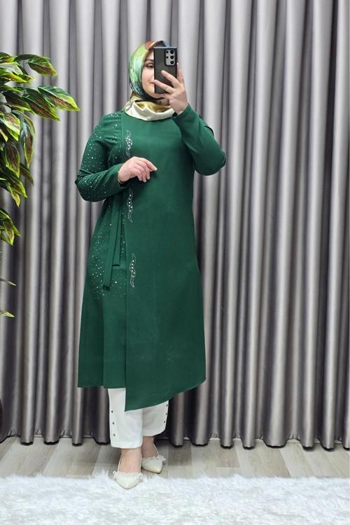 Kadın Tesettür Giyim Krep Abiye Tunik 