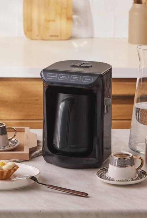 Hatır Köz Türk Kahve Makinesi Shiny Black 5 Fincan Kapasiteli Bol Köpüklü