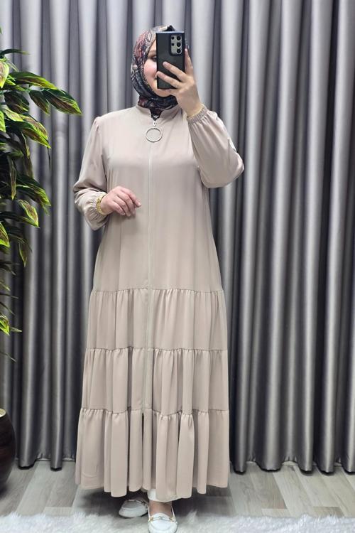 Kadın Tesettür Giyim Büyük Beden Elbise Ferace