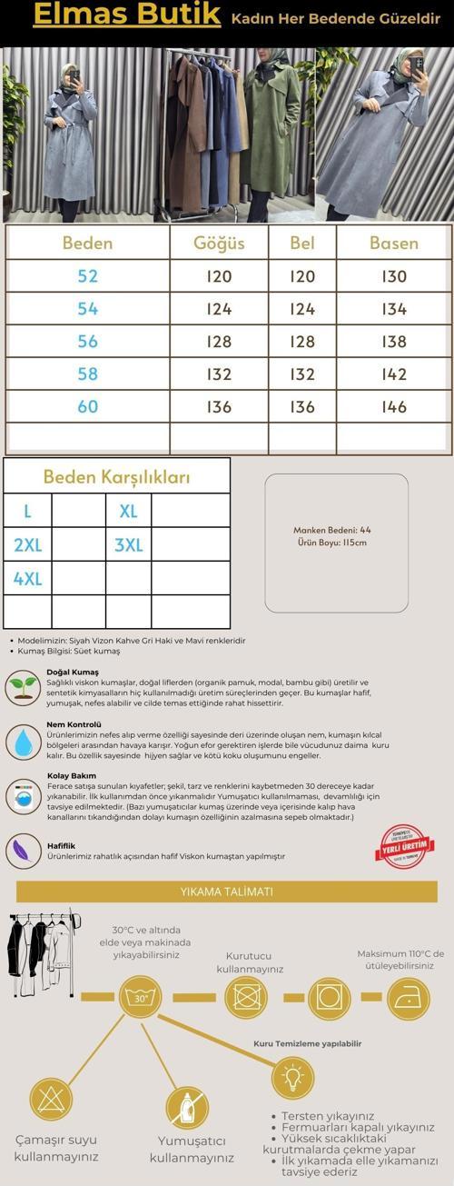 Kadın Tesettür Giyim Büyük Beden Süet Kap 