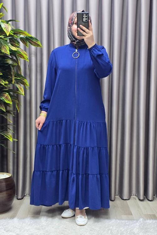 Kadın Tesettür Giyim Büyük Beden  Elbise  Ferace 