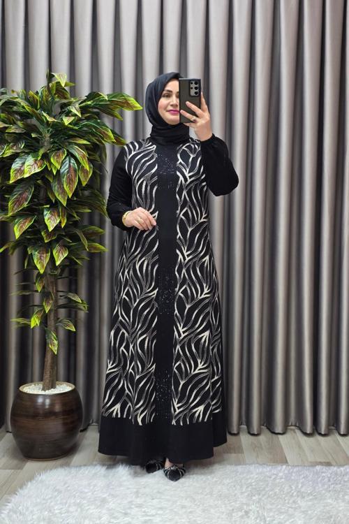 Kadın Tesettür Giyim Büyük Beden Çakma Yelek Elbise