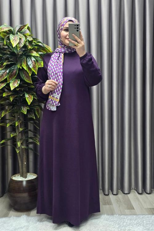 Kadın Büyük Beden Hakim Yaka Fitilli Nevra Elbise