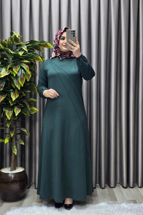 Kadın Tesettür Giyim Büyük Beden Şeyda Elbise 