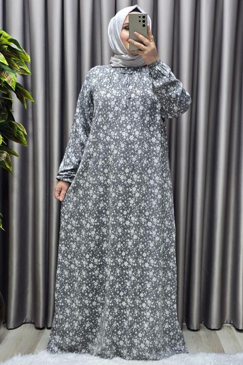 Kadın Tesettür Giyim Büyük Beden Tansel Keten Nida 2 Elbise