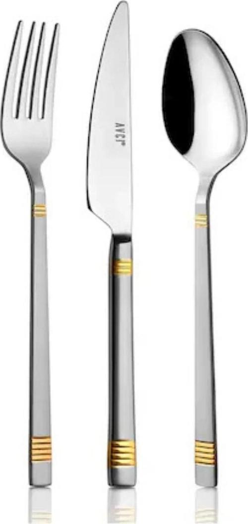 Avcı AVC763 Duru Gold Detaylı Çatal Bıçak Kaşık Takımı 36 Parça