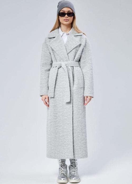 Gri Buklet Kaşe Oversize Kaban