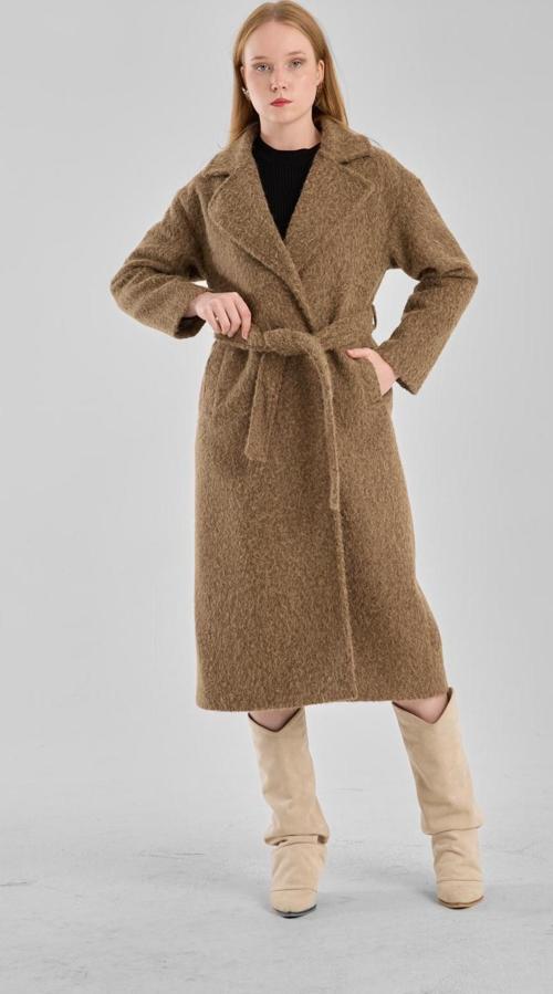 Haki Buklet Kaşe Oversize Kaban