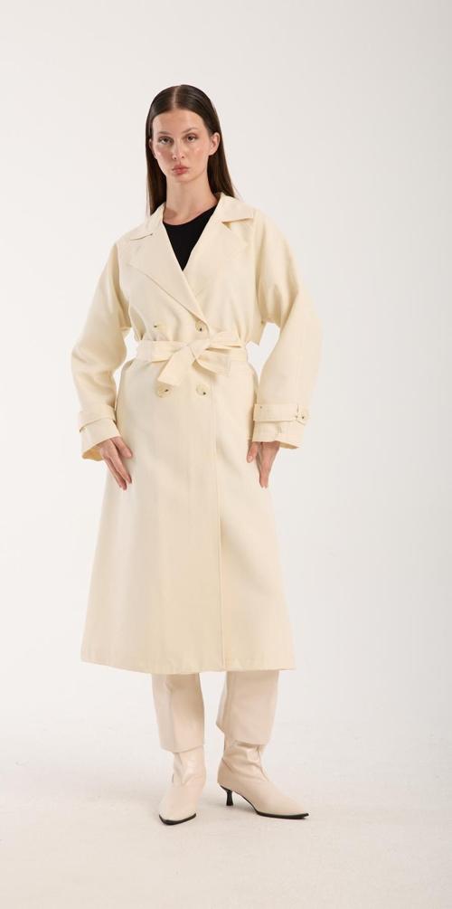 Kadın Oversize Astarlı Trençkot