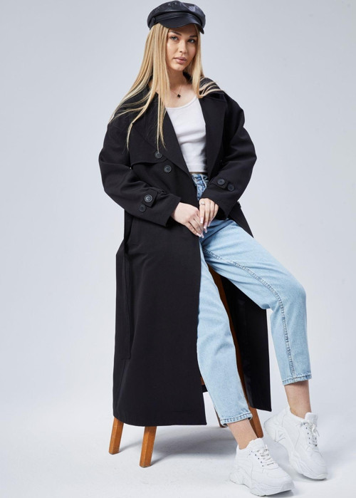 Oversize Rüzgarlık Detaylı Trençkot