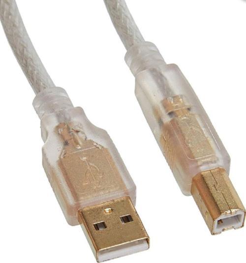 1,5 Metre Usb 2.0 Kaliteli Şeffaf Usb Yazıcı Kablosu Hp Brother Printer Kablosu 1.5m