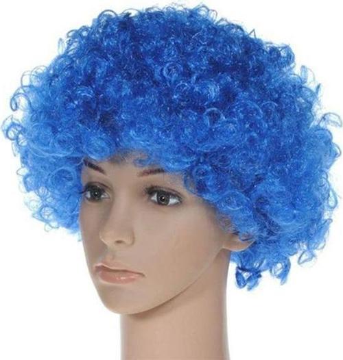 Mavi Renk Kıvırcık Peruk