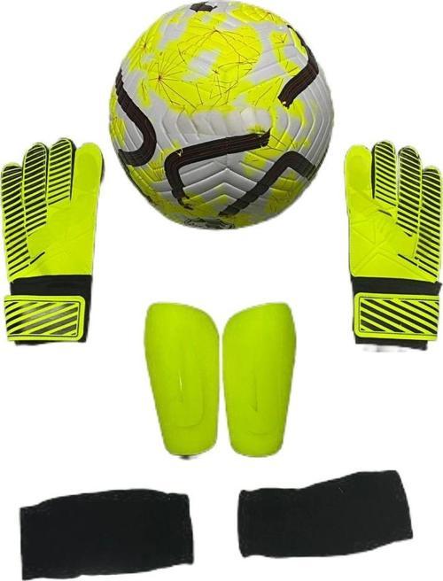 5 No 4 Astar Çizgili Futbol Topu Kaleci Eldiveni Ve Tekmelik 3Lü Set