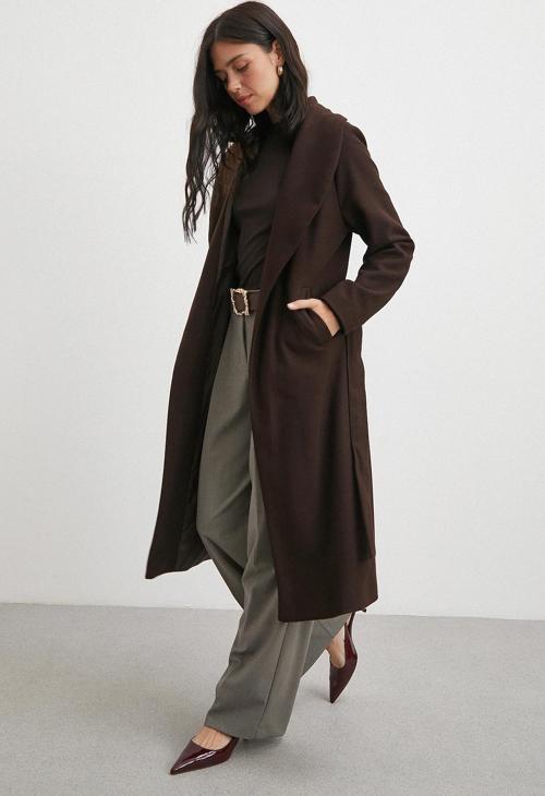 Kuşaklı Kaşe Kaban Kahve