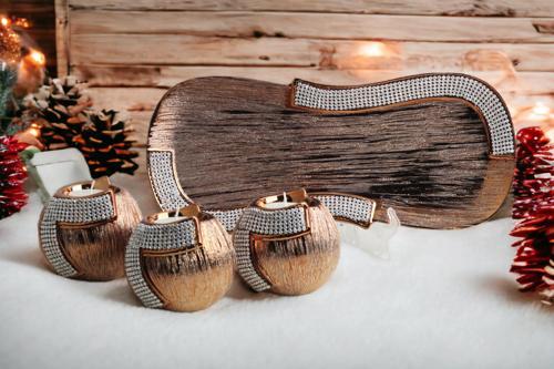 Lüks Porselen 3lü Tealight Mumluk Şamdan Biblo Heykel Hediyelik Dekoratif Ürün Masa Süsü Ev Hediye 4