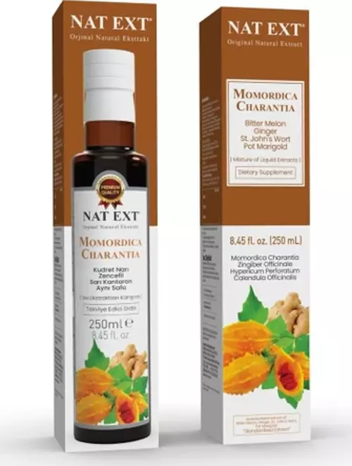 Nat-Ext Momordica Charantia (Kudret Narı,Zencefil,Sarı Kantaron) Sıvı Ekstraktı 250 Ml