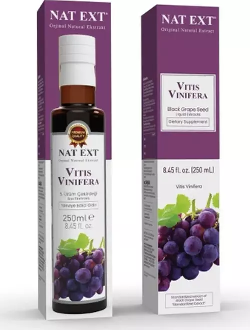 Nat-Ext Vitis Vinifera Siyah Üzüm Çekirdeği Sıvı Ekstraktı 250 Ml