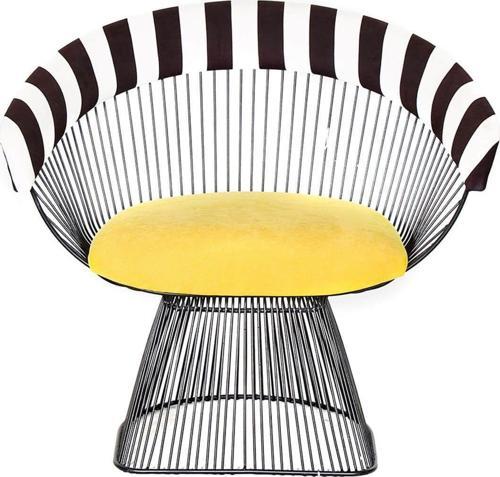 Metal Design Yellow Berjer
