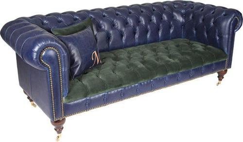 Dark Blue Green Chesterfield 230X90X80 Cm