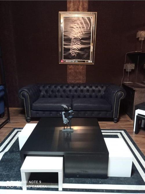 Black Nubuk Chesterfield