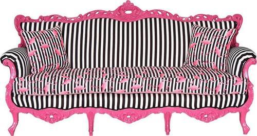 Flamingo Pink Oymalı Kanepe