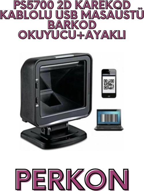 TİGER PS5700 2D KAREKOD KABLOLU USB MASAÜSTÜ BARKOD OKUYUCU+AYAKLI