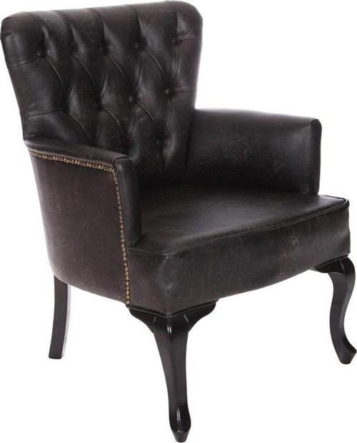 Antik Deri Midi Berjer 90X70X60 Cm