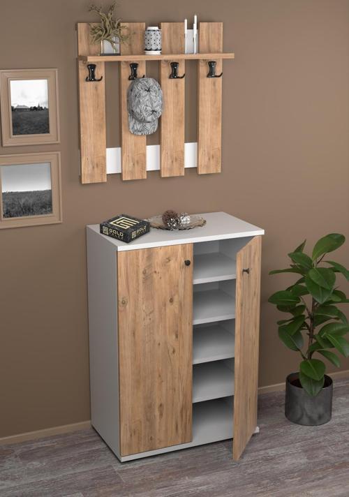 Tv Sehpası Tv Ünitesi Kapaklı Raflı Setro Atlantik Çam