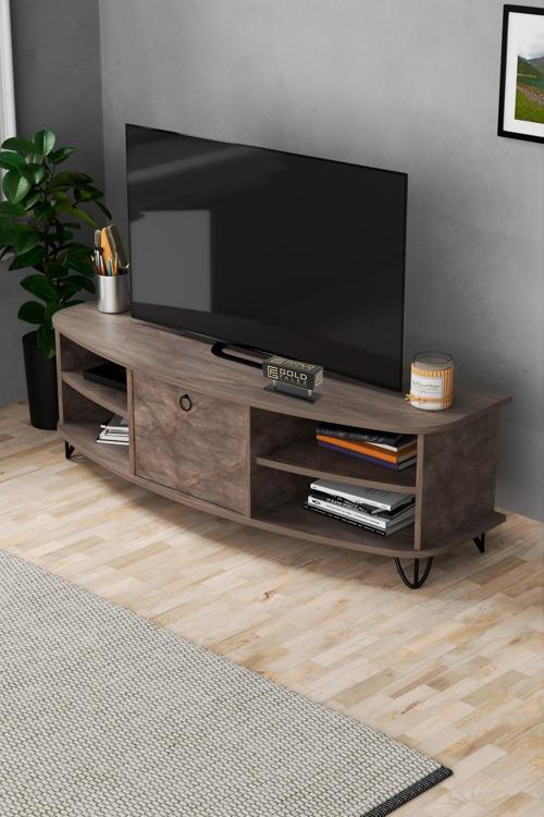 Tv Sehpası Tv Ünitesi Saraylı Atlantik Çam - Antrasit 5061