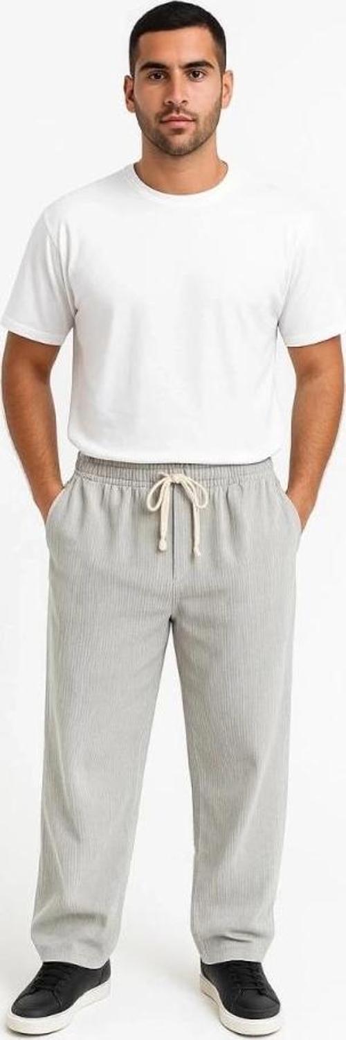 MDB Erkek Fitilli Kadife Cepli Buggy Pantolon Oversize Rahat Kalıp Gri