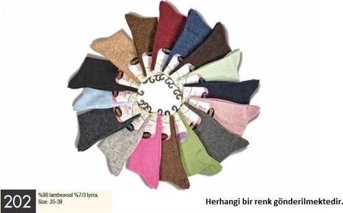 MDB Gama 202 Kadın Düz Model Yün Soket Çorap