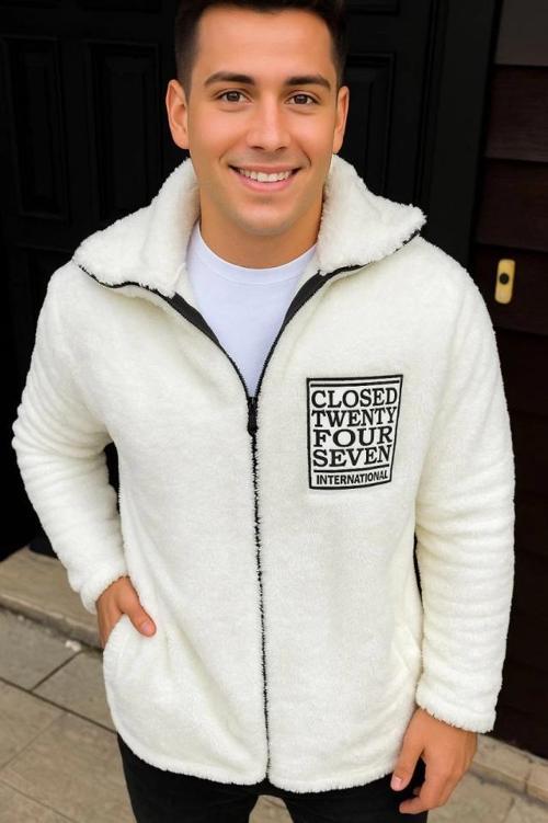 MDB Erkek Polar Fermuarlı weatshirt – Kapüşonsuz, Cepli, Yumuşak Dokulu, Oversize Rahat Kalıp, Kışlı