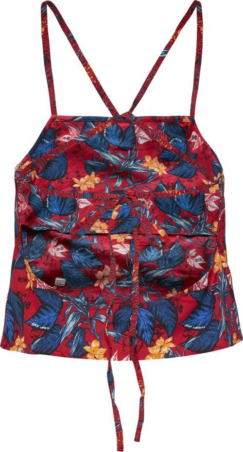 TJW PRINTED STRAPPY TIE BACK TOP