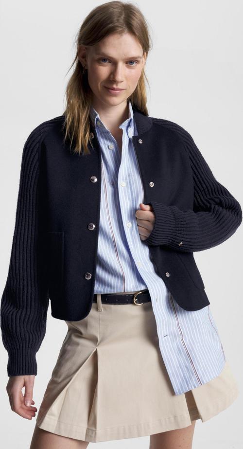 DF WOOL BLEND KNIT MIX BOMBER