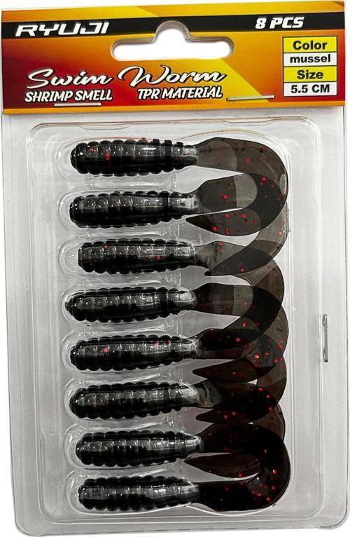 Swim Worm 5.5cm 8 Adet LRF Silikon Yem Mussel