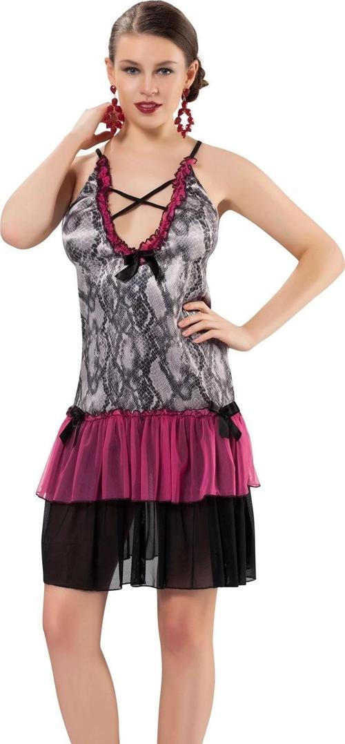 Renkli Dantel Gecelik - 616