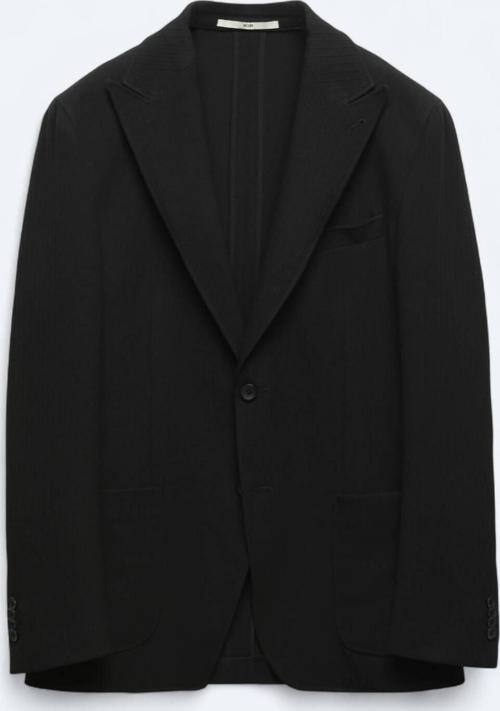 Siyah Çizgili Modern Fit Ceket