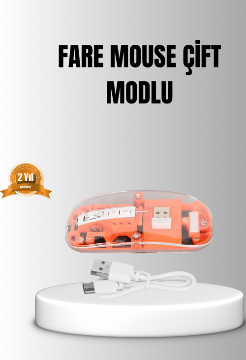 Çift Modlu Kablosuz Bluetooth 5.0 + 2.4GHz Mouse – 3 Cihaz Bağlantılı, Hızlı Geçiş Düğmeli