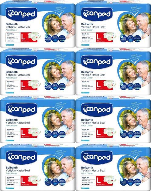 Hasta Bezi Yetişkin Bel Bantlı Polietilen L - Büyük Boy 240 Adet