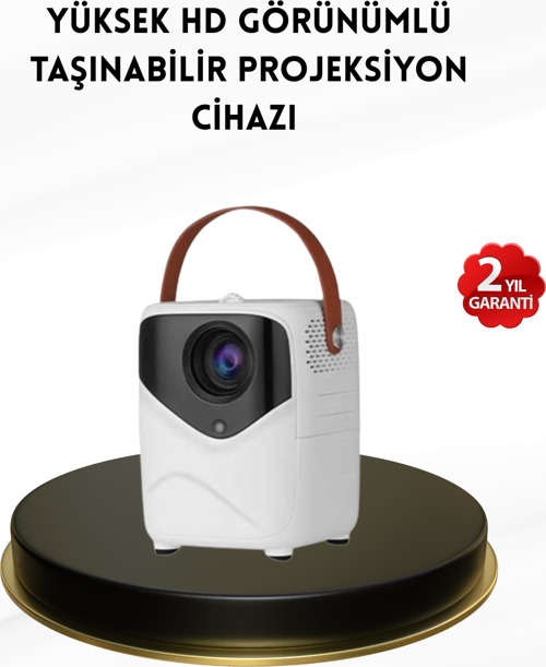 Mini Akıllı Projektör – 1080P Full HD, 64GB Depolama, 2GB RAM, Uzaktan Kumanda Destekli