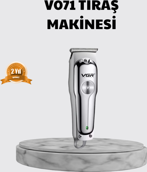 Profesyonel Gümüş Şarjlı Tıraş Makinesi – 3 Başlık, 120 Dakika Kullanım Süresi, Kompakt ve Hafif Tas