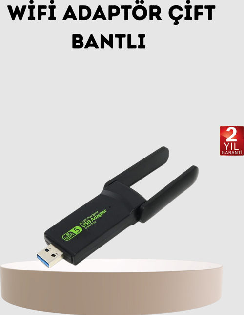 Ultratekno Dual Band WiFi Adaptör – 1200 Mbps, USB 3.0, Çift Antenli, Geniş Kapsama Alanı ve Yüksek