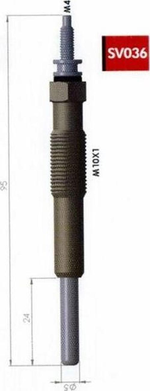 Kızdırma Bujisi 11V Renault Clıo Megane Trafıc Kangoo 1.9 D -> Civatalı Dacıa Solenza 1.9 D