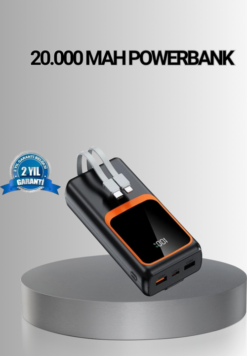 Powerbank 20000 mAh Yüksek Kapasiteli ve 22.5W Hızlı Şarj Destekli