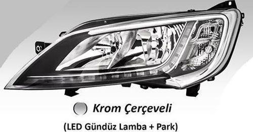 Far Motorlu Sağ Fıat Ducato Maxı /Peugeot Boxer / Cıtroen Jumper ( 2014› ) Led (Ballast Hariç)  Krom Çerçeveli