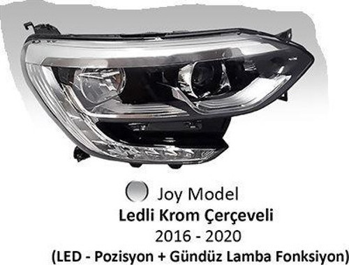 Far Manuel Sol Renault Megane Iv 2017- Joy Model Ledli Krom Çerçeveli