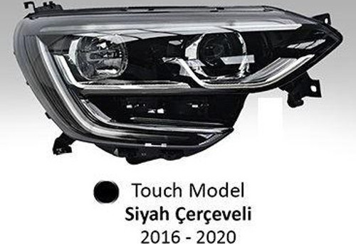 Far Manuel Sağ Renault Megane Iv 2017- Touch Model Siyah Çerçeveli
